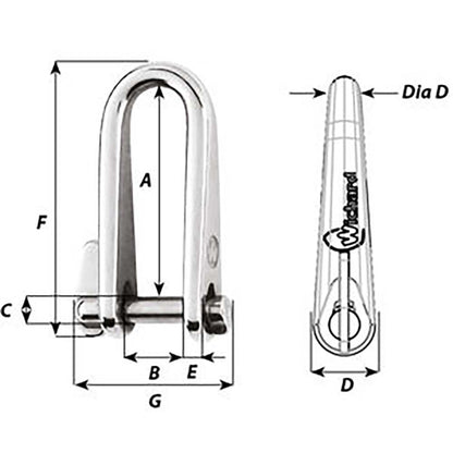 Wichard Key Pin Shackle - Diameter 5mm - 3/16&quot; [01432]