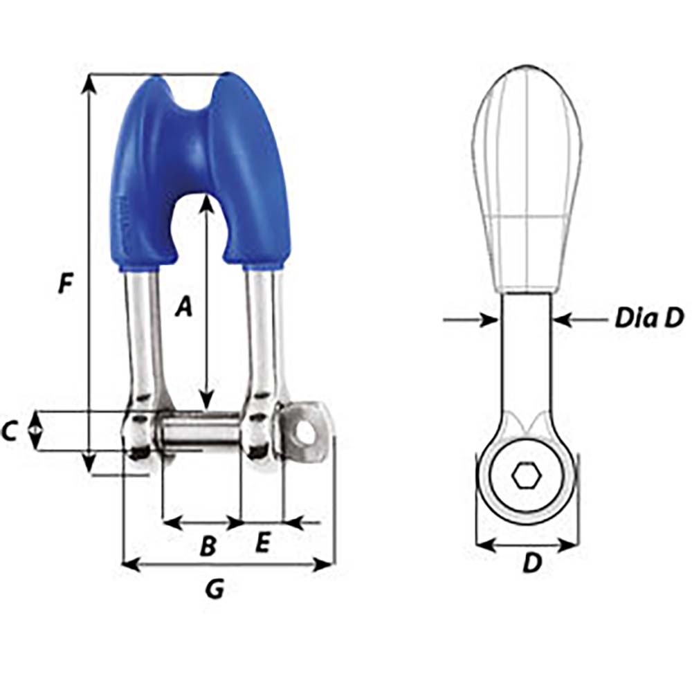 Wichard Thimble Shackle - Captive Pin - Diameter 8mm - 5/16" [01494] - 0