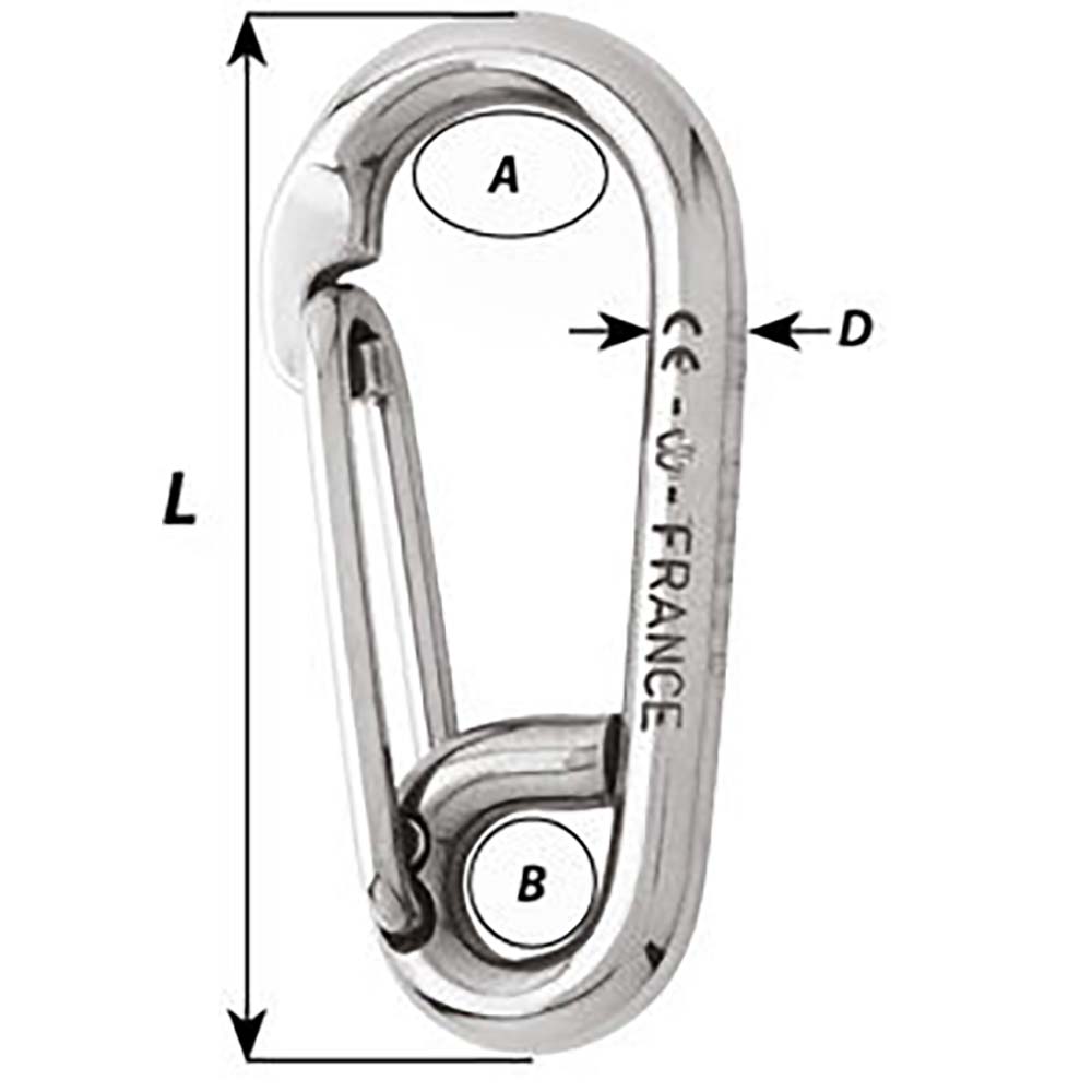 Wichard Symmetric Carbine Hook - Length 60mm - 1/4&quot; [02313]