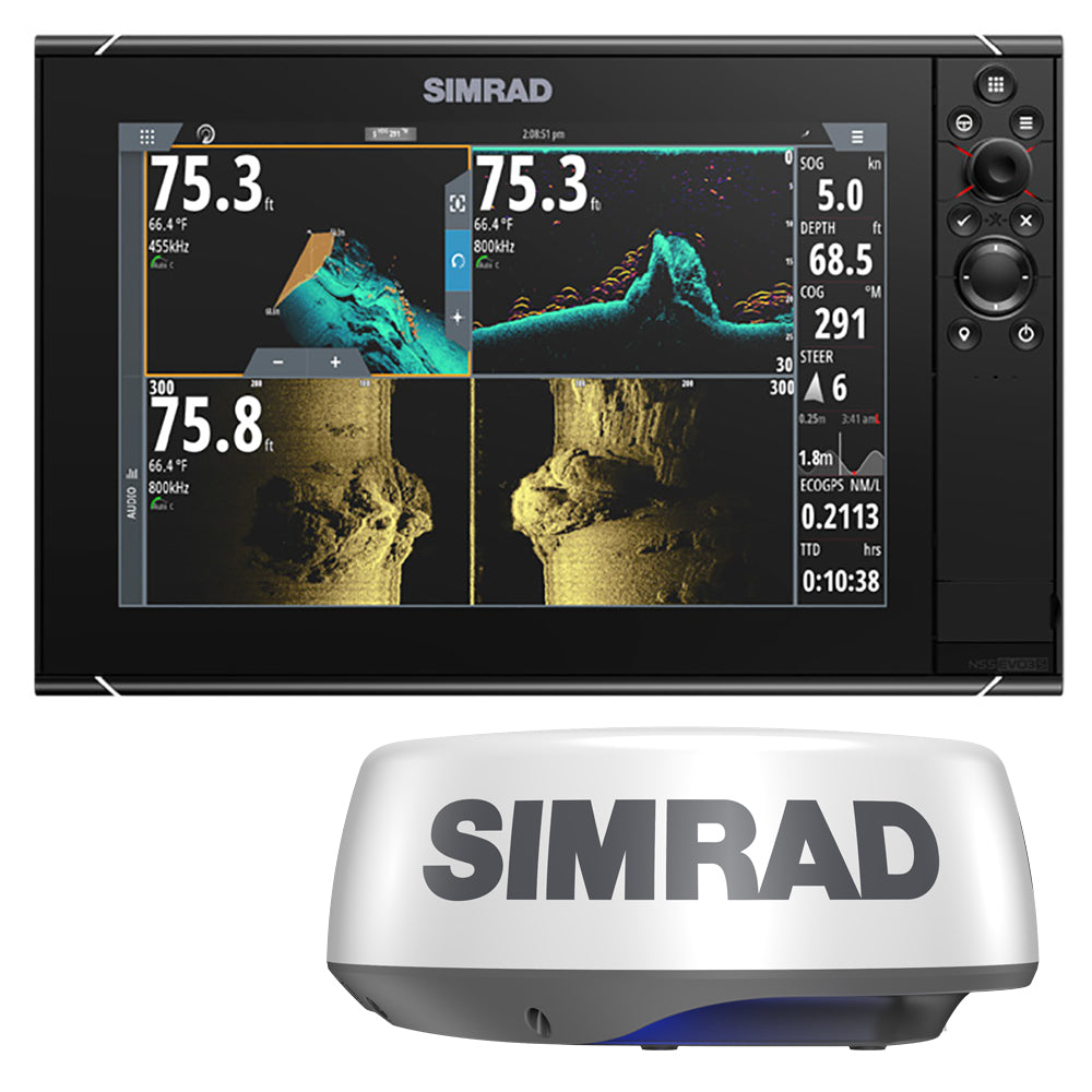 Simrad NSS12 evo3S Combo Multi-Function Chartplotter / Fishfinder Radar Bundle HALO20+ - No HDMI Video Outport [000-15555-002]