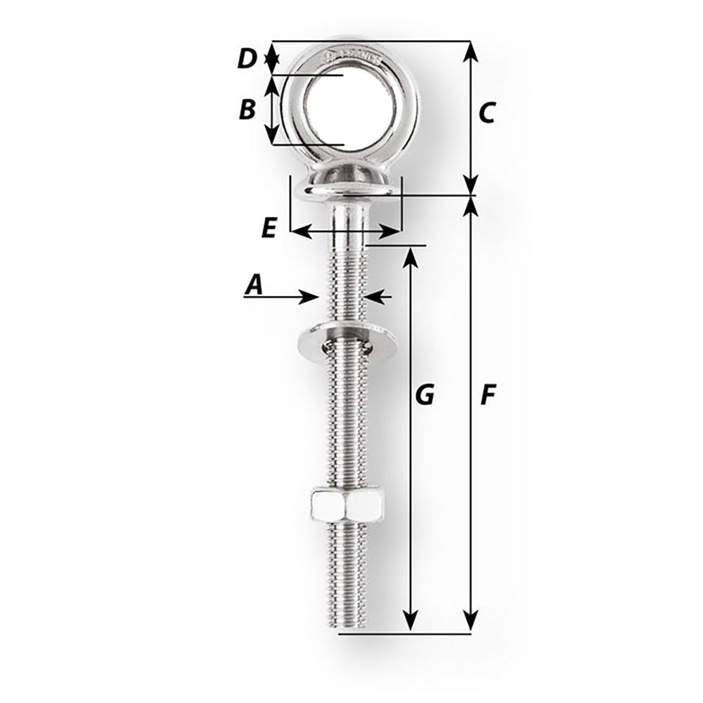 Wichard Eye Bolt - Diameter 15/32&quot; - Length 1-9/16&quot; [06490]