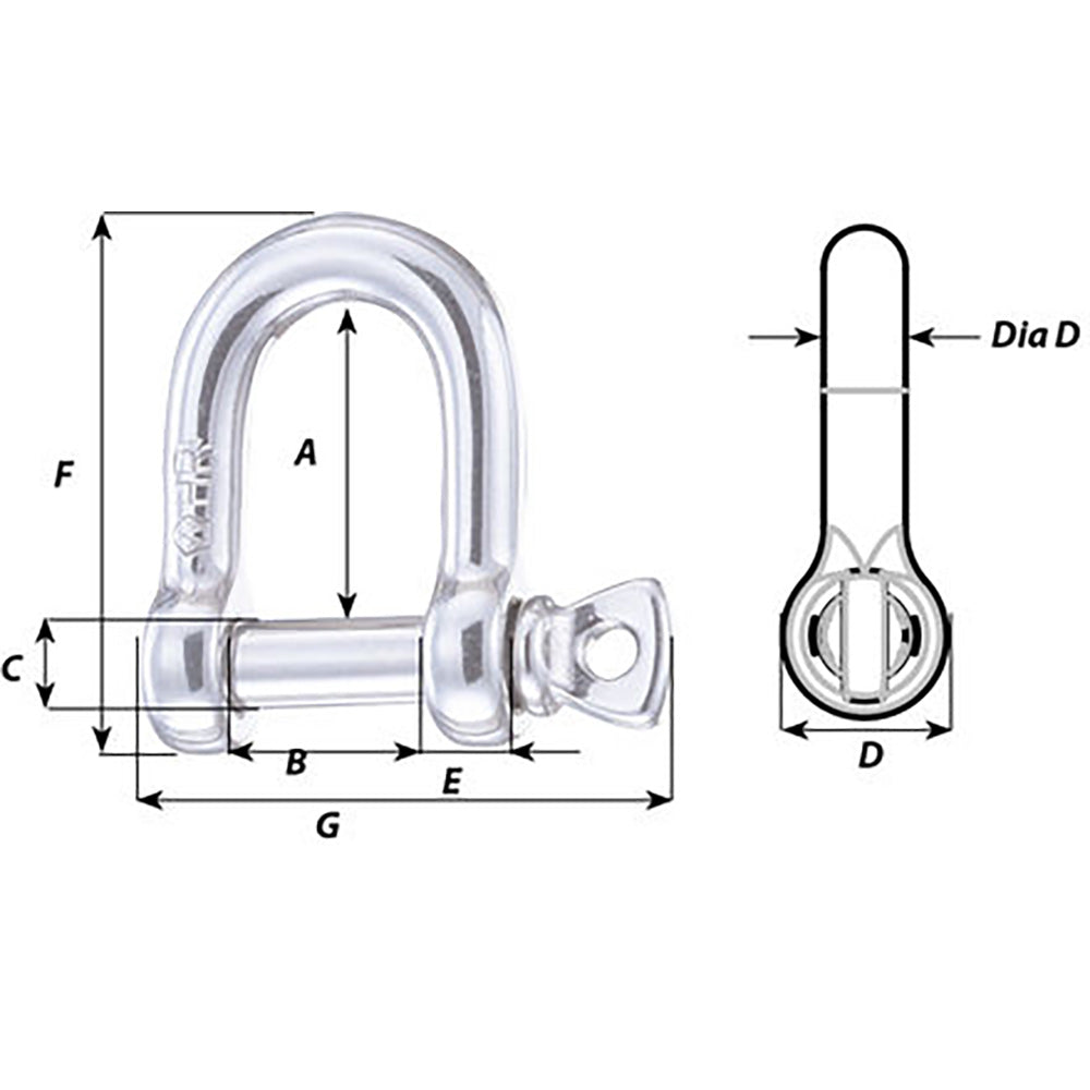 Wichard HR D Shackle - Diameter 15/64" [11203] - 0