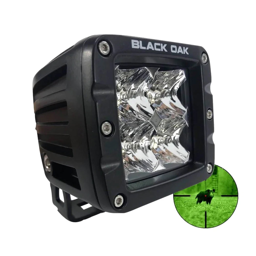 Black Oak Pro Series 3.0 2&quot; 940nm Infrared Pod Light - Flood Optics - Black Housing [2IR-POD940]