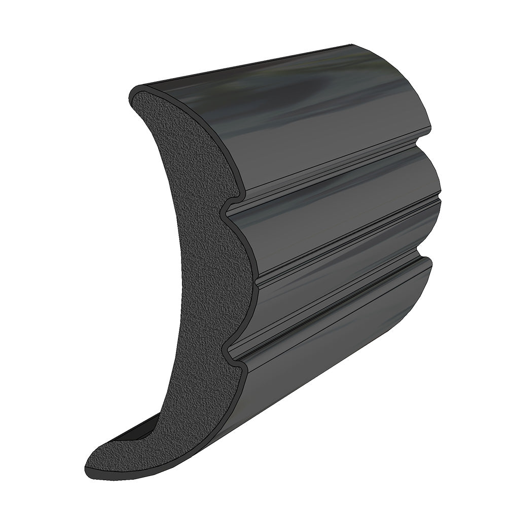 TACO Rigid Vinyl Flex-Core Rub Rail 2&quot; x 7/8&quot; - Black 60 [V21-9906BKA60D-1]