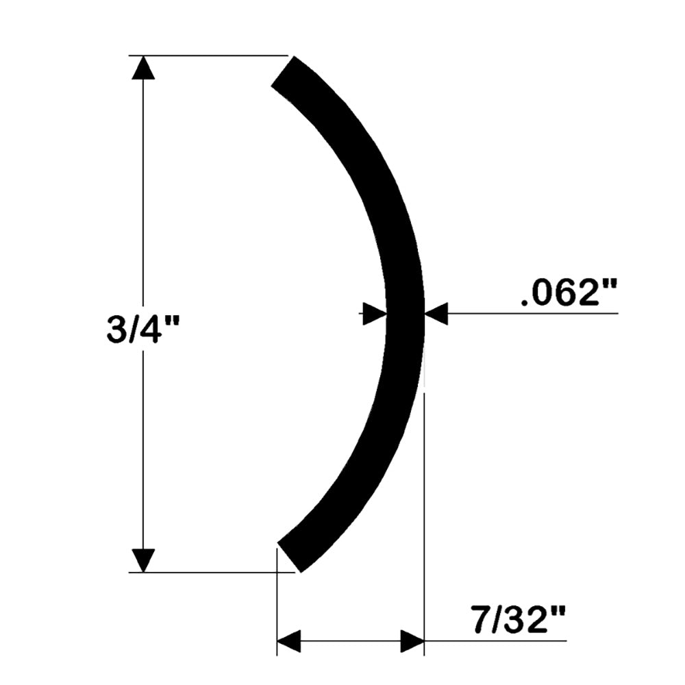 TACO Hollow Back 304 Stainless Steel Rub Rail Insert 3/4" x 6 [S11-4511P6-1] - 0