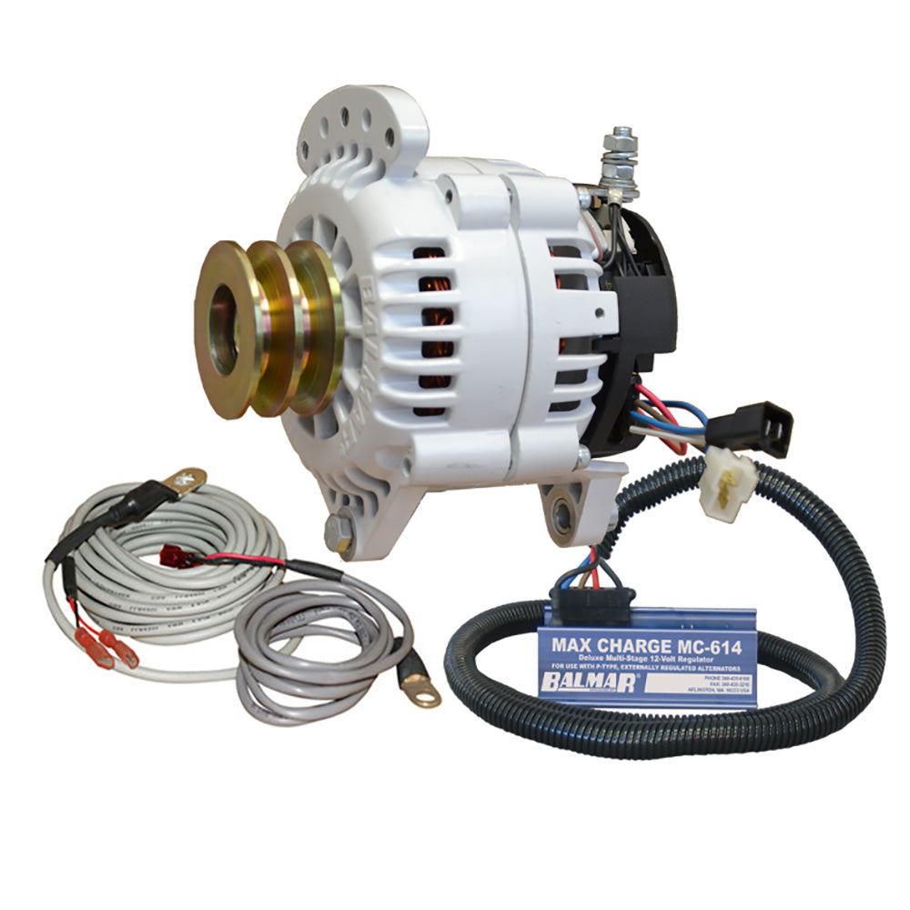 Balmar Alternator 100 AMP Kit 12V 3.15&quot; Dual Foot Saddle Dual Pulley Regulator  Temp Sensor [60-YP-MC-100-DV]