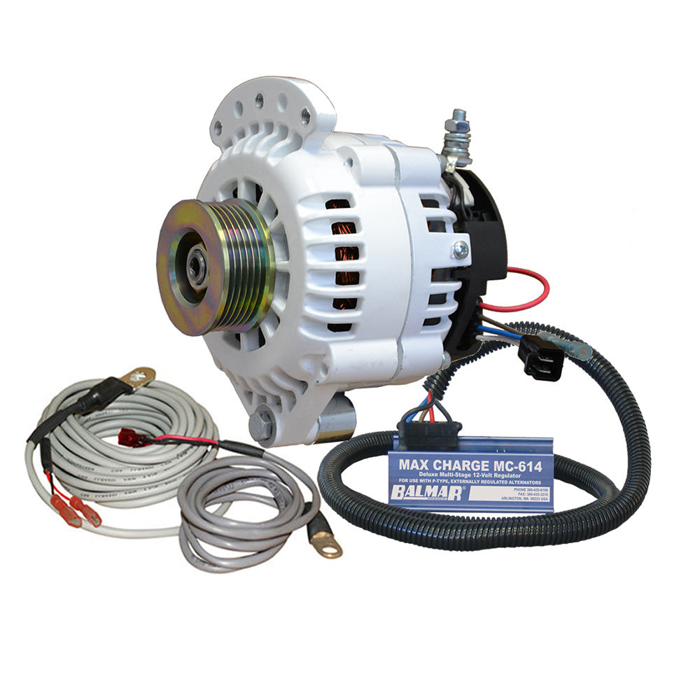 Balmar Alternator 100 AMP Kit 12V 1-2&quot; Single Foot Spindle Mount K6 Pulley Regulator  Temp Sensor [621-VUP-MC-100-K6]