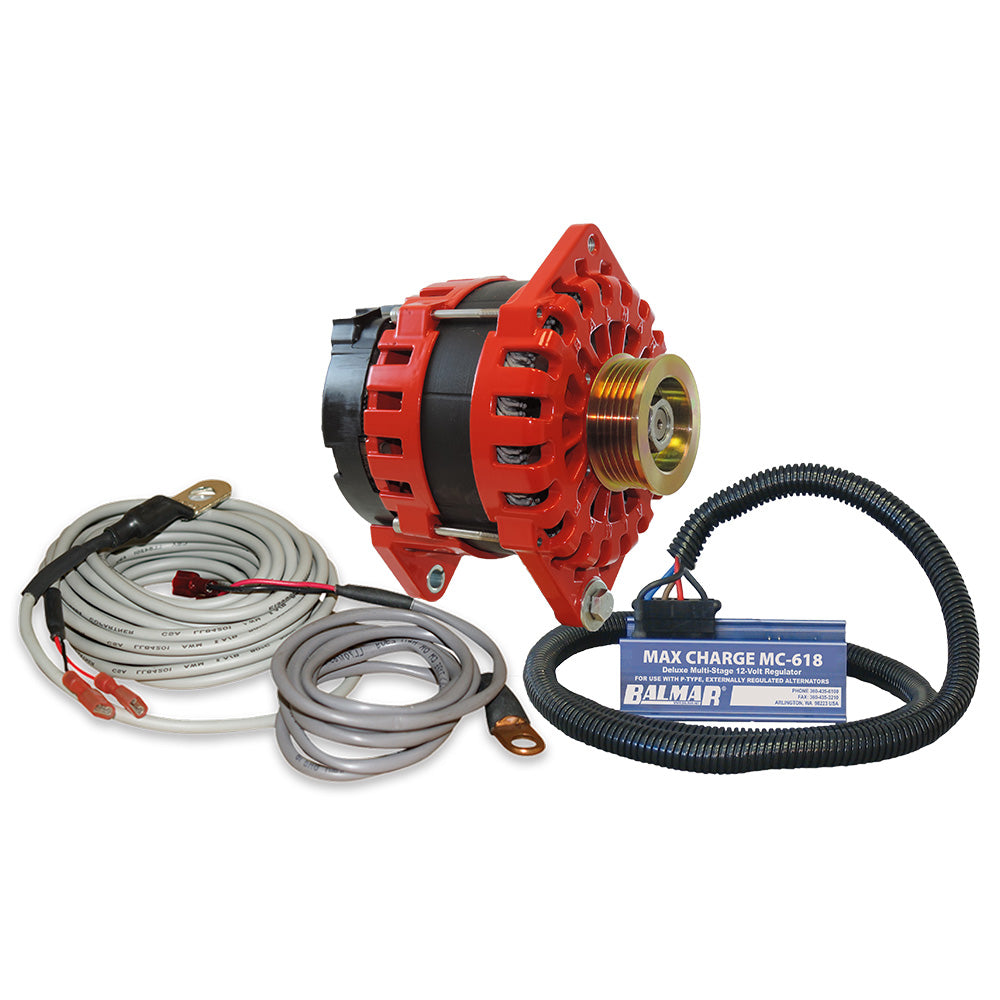 Balmar Alternator 250 AMP Kit 12V 3.15&quot; Dual Foot Saddle K6 Pulley Regulator  Temp Sensor [XT-CR-250-K6-KIT]