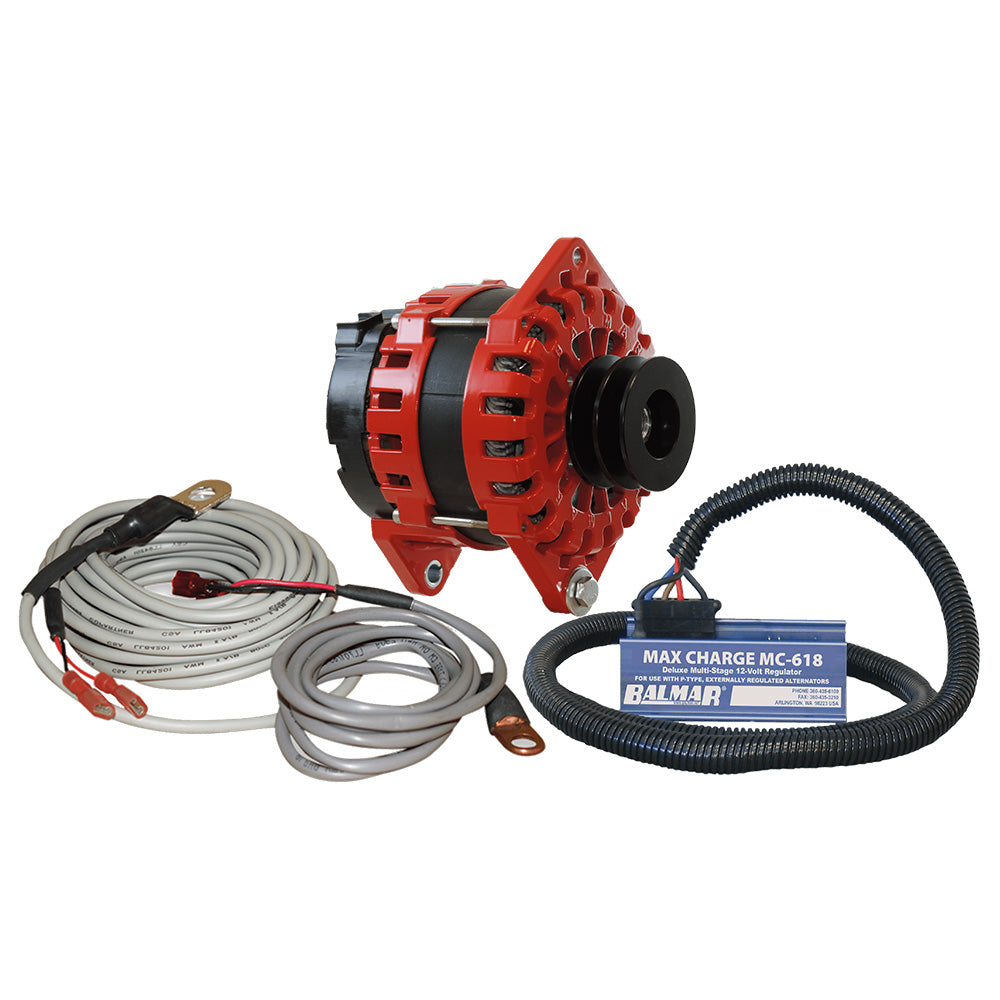 Balmar Alternator 250 AMP Kit 12V 3.15&quot; Dual Foot Saddle Dual Vee Pulley Regulator  Temp Sensor [XT-DF-250-DV-KIT]