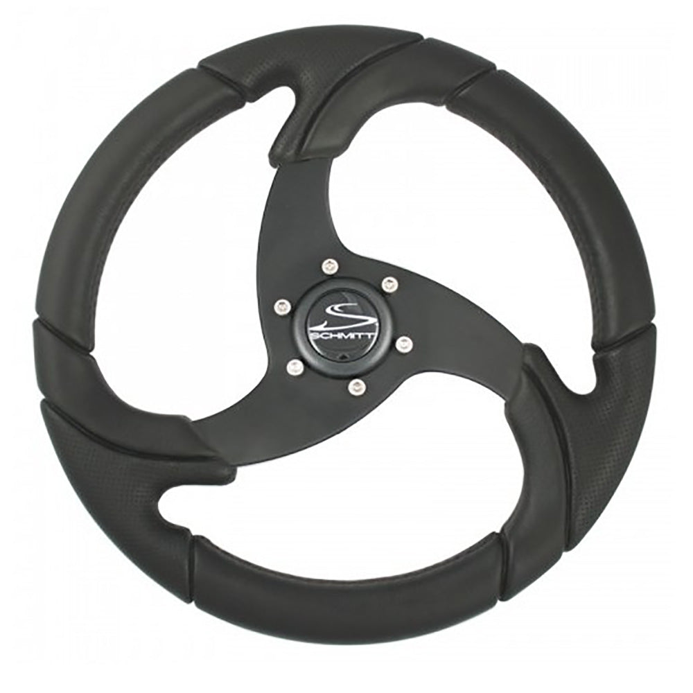 Schmitt Marine Folletto 14.2&quot; Wheel - Black Polished Polyurethane - 3/4&quot; Tapered Shaft w/Black Center Cap [PU026104-R]