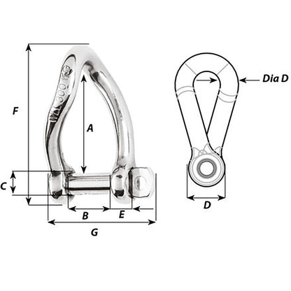 Wichard Self-Locking Twisted Shackle - 10mm Diameter - 13/32&quot; [01225]