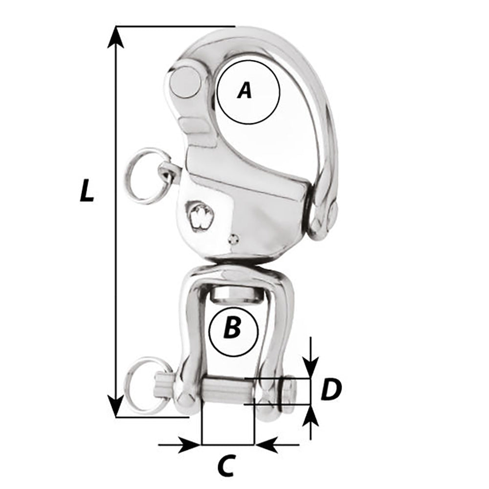 Wichard HR Snap Shackle With Clevis Pin Swivel - 120mm Length - 4-23/32" [02478] - 0