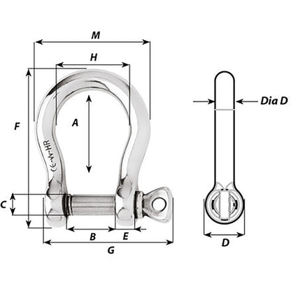 Wichard HR Bow Shackle - 16mm Diameter - 5/8&quot; [11247]