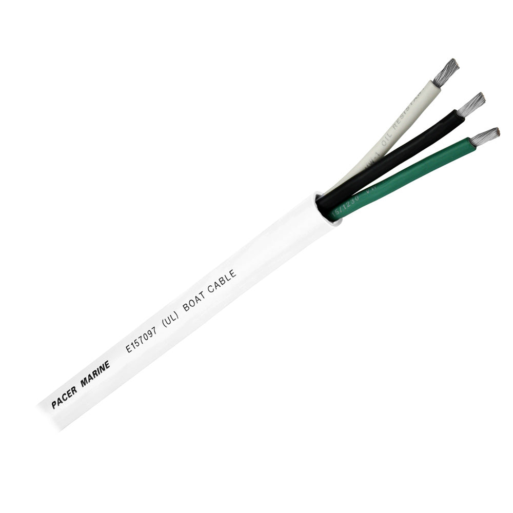 Pacer Round 3 Conductor Cable - 500 - 10/3 AWG - Black, Green  White [WR10/3-500]