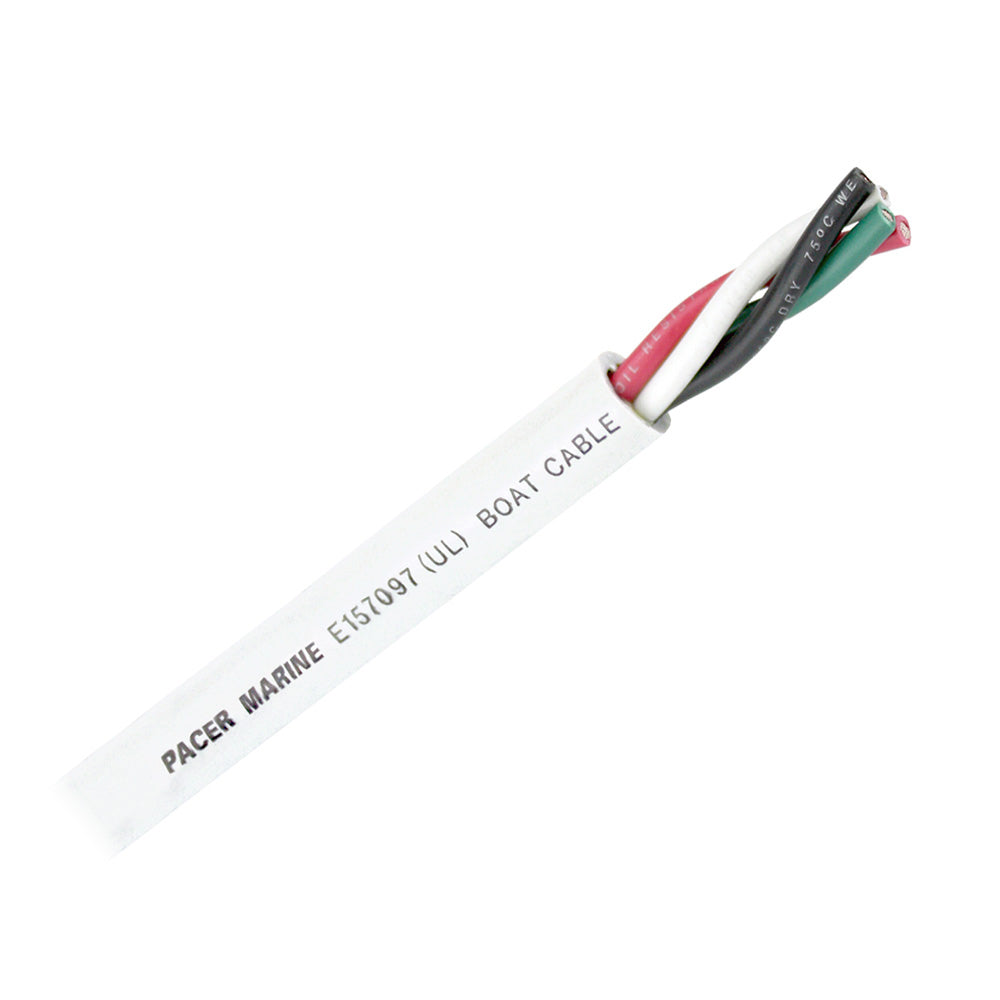 Pacer Round 4 Conductor Cable - 500 - 10/4 AWG - Black, Green, Red  White [WR10/4-500]