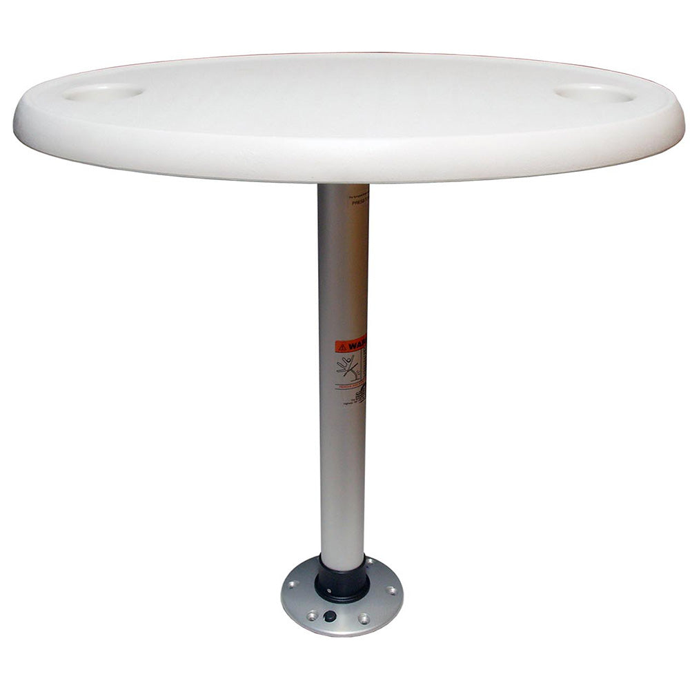 Springfield White Oval Table Package - 18&quot; x 30&quot; Threadlock [1690106]