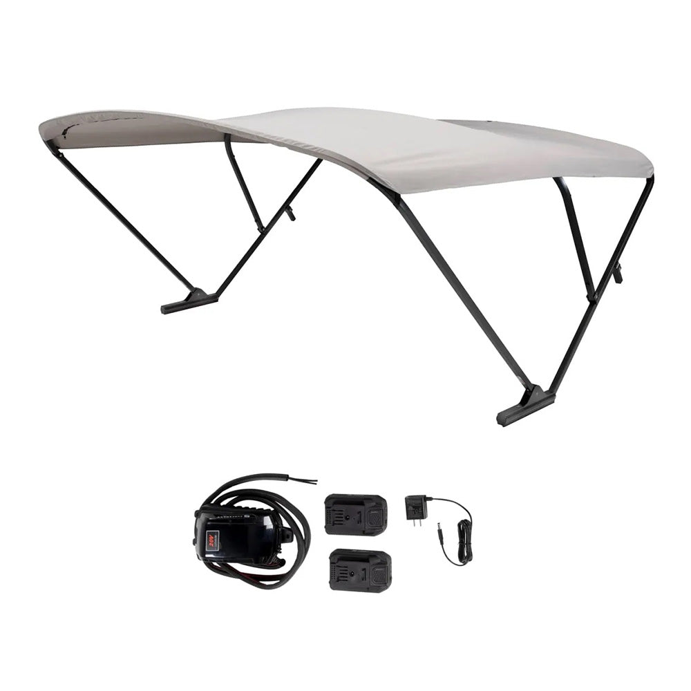 SureShade Battery Powered Bimini - Black Anodized Frame  Grey Fabric [2021133093]