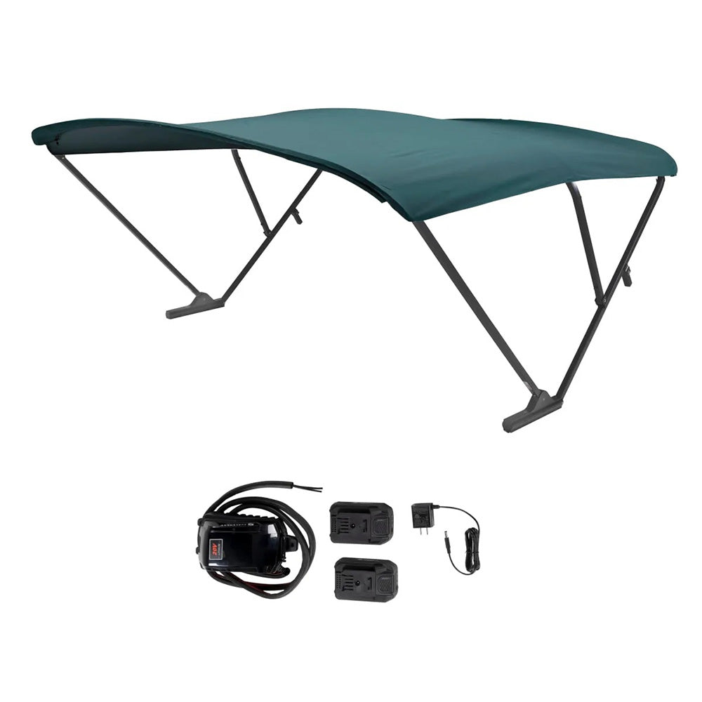 SureShade Battery Powered Bimini - Black Anodized Frame  Green Fabric [2021133099]