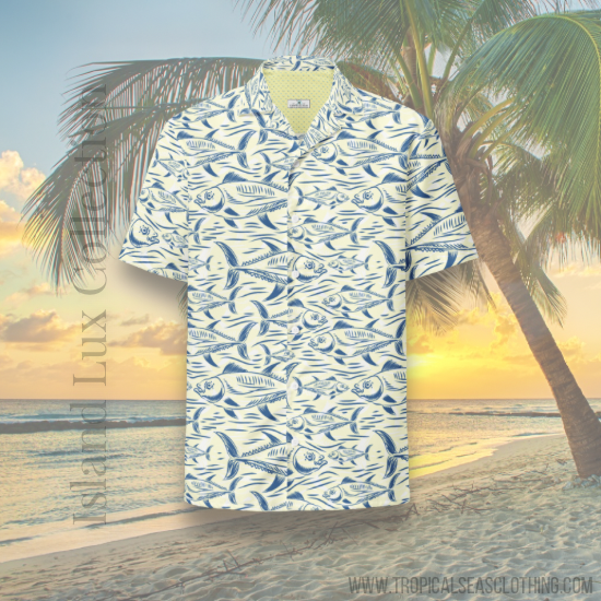 Bonito Island Hawaiian Button Shirt: Dive Into Tuna Mayhem!