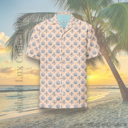 Triple Tangerine Hawaiian Button Shirt: Dive Into Vibrant Underwater Chic!