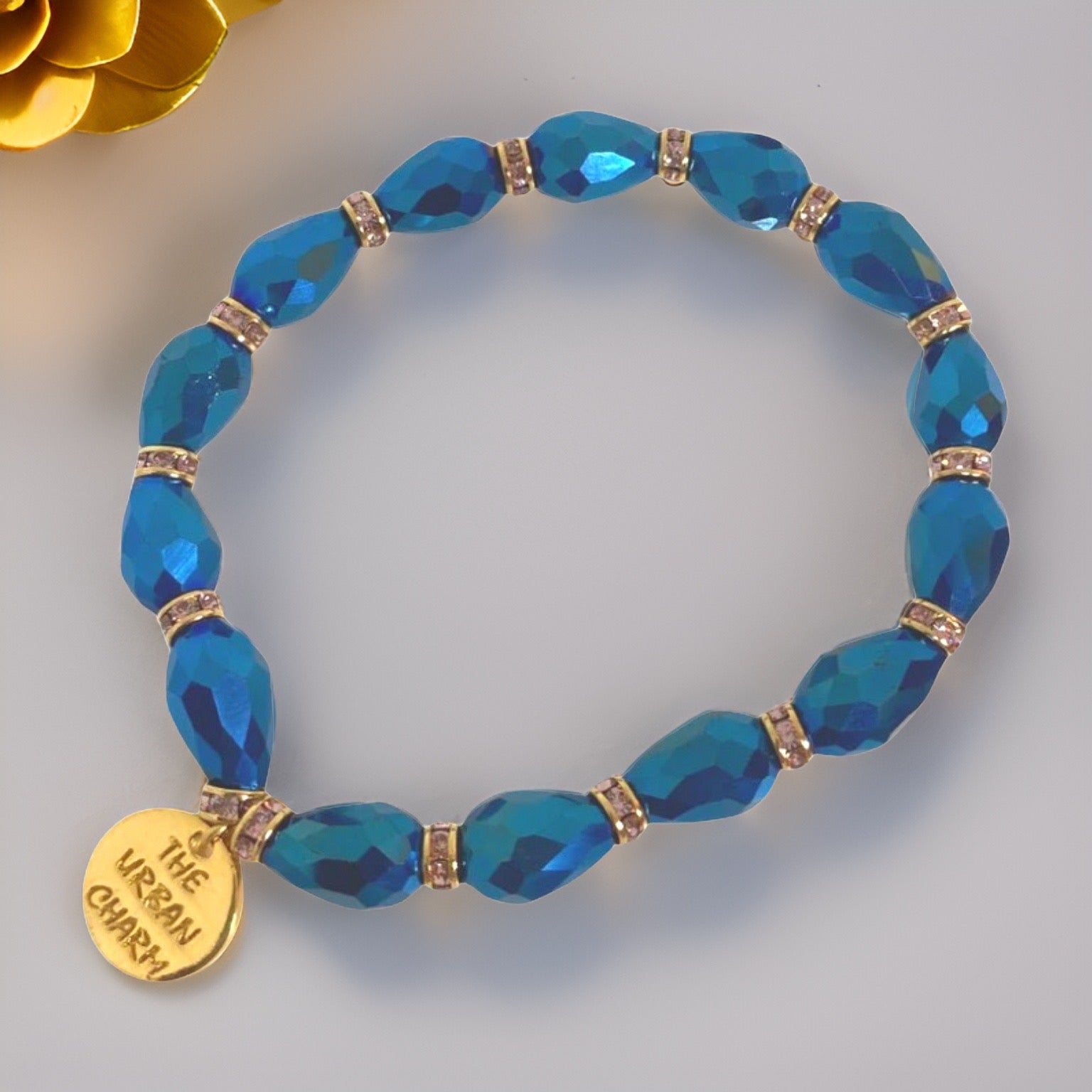 Metalic Blue Faceted Crystal Bracelet