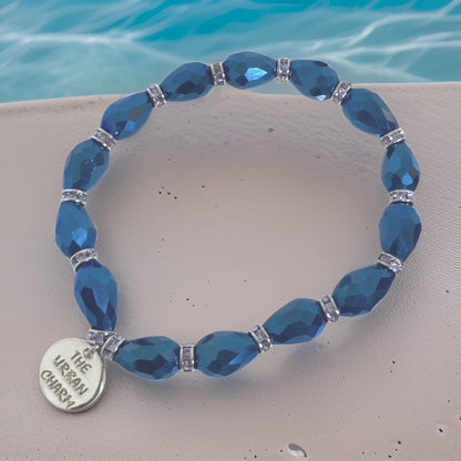 Metalic Blue Faceted Crystal Bracelet