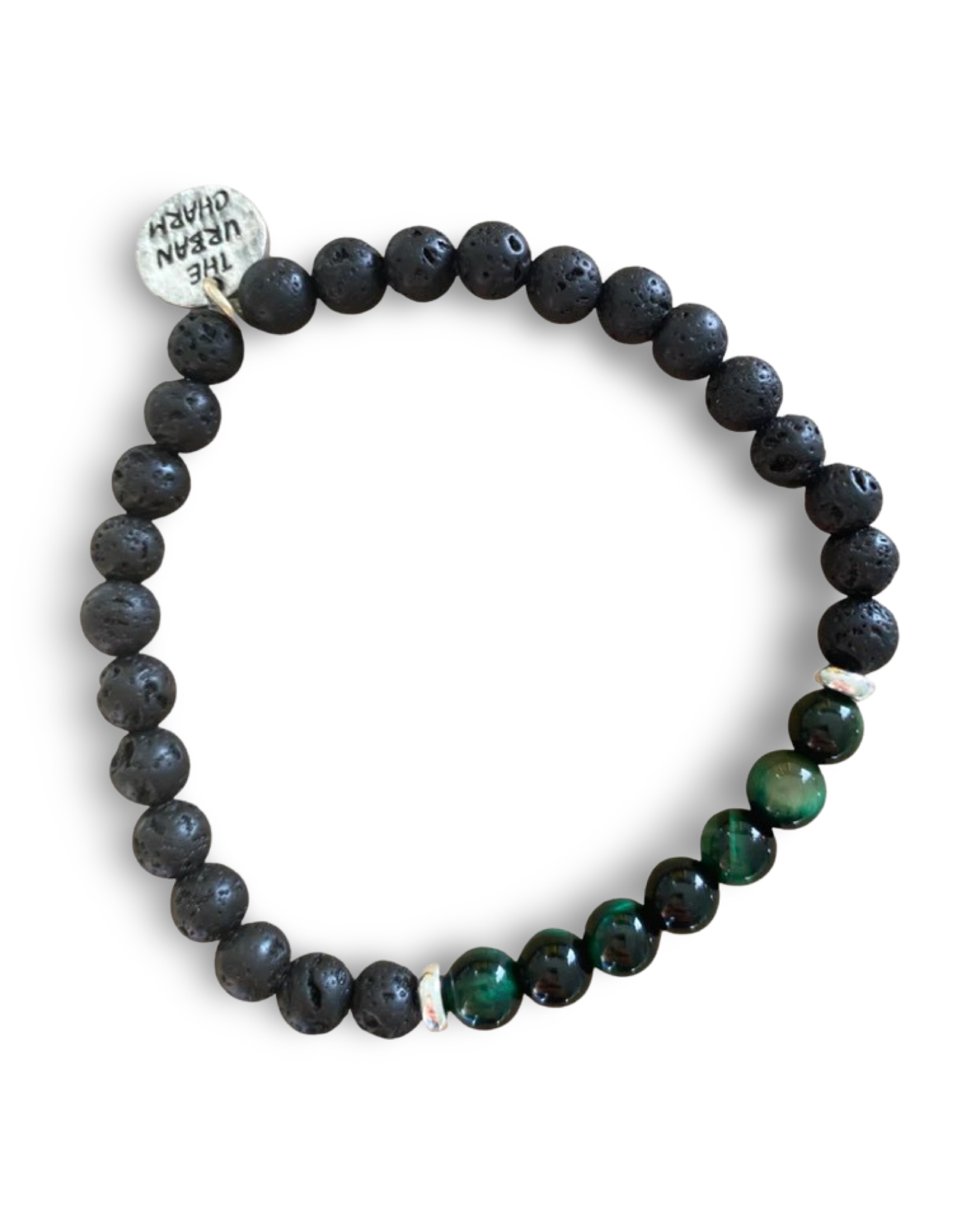 Black Lava Rock with Green Tiger&