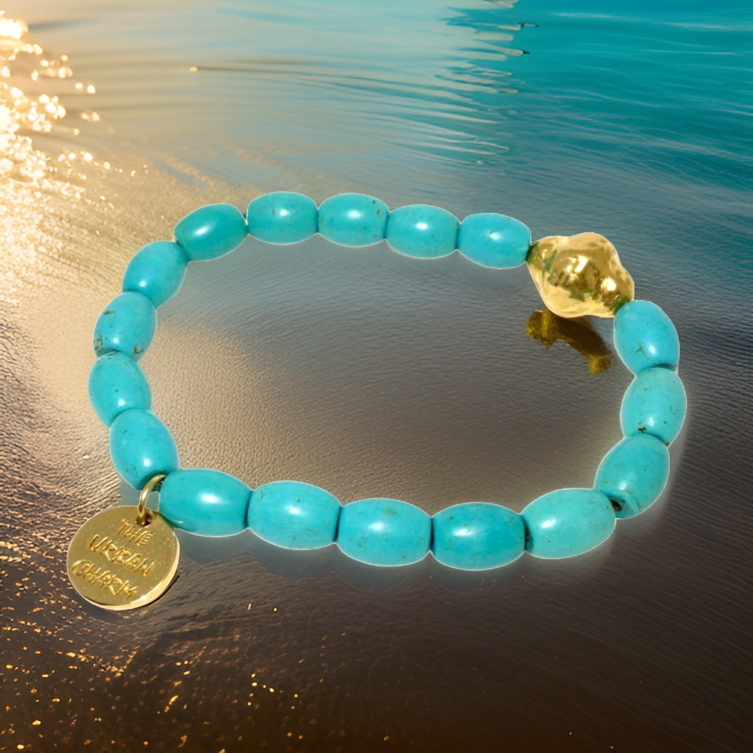 Natural Turquoise Healing Mantra Bracelet