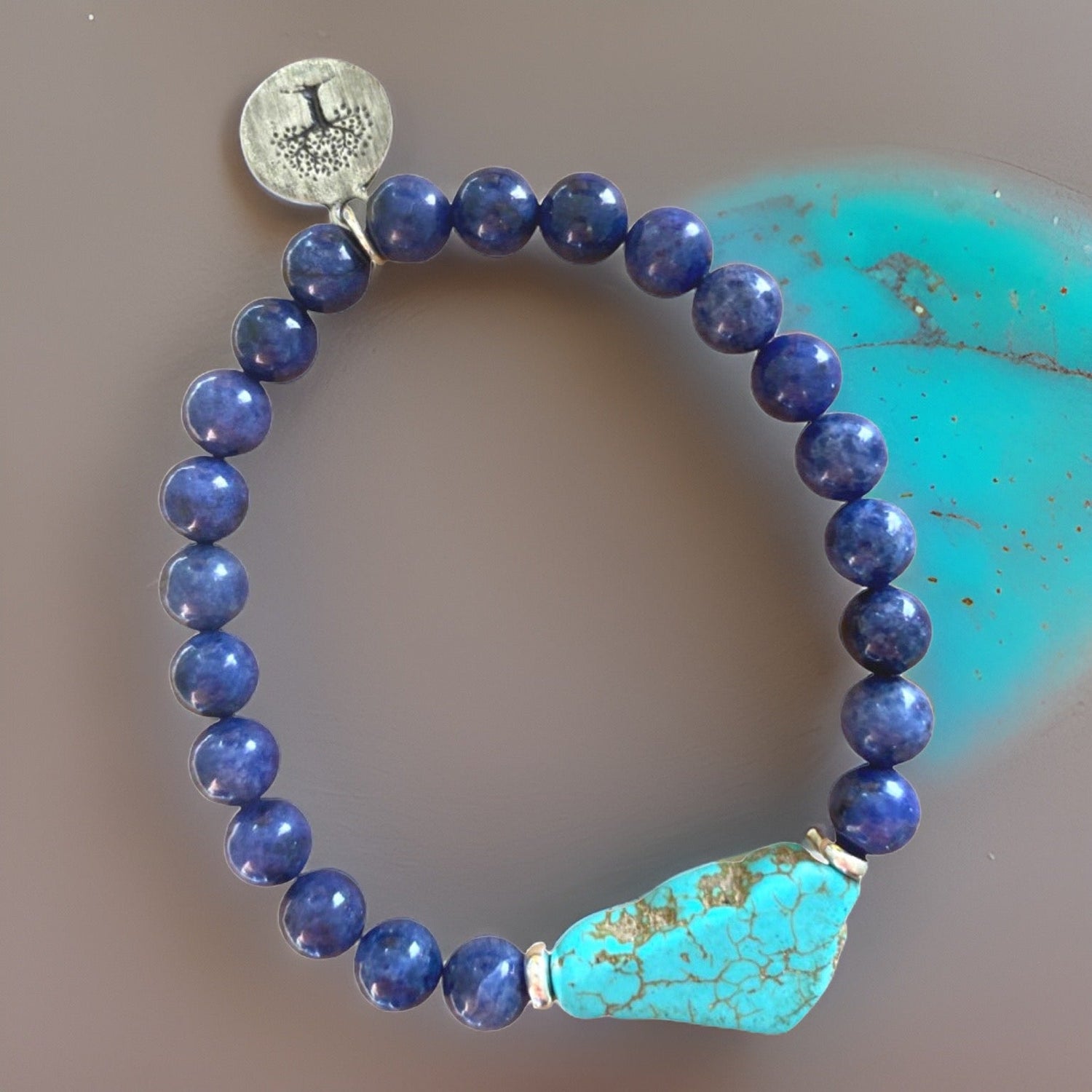 Natural Lapis Lazuli and Turquoise Bracelet