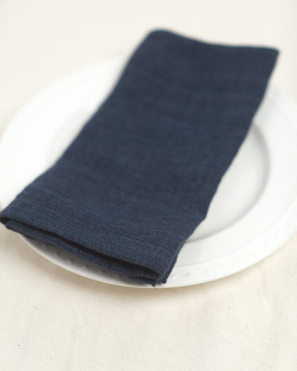 Stone Washed Linen Hemmed Dinner Napkins