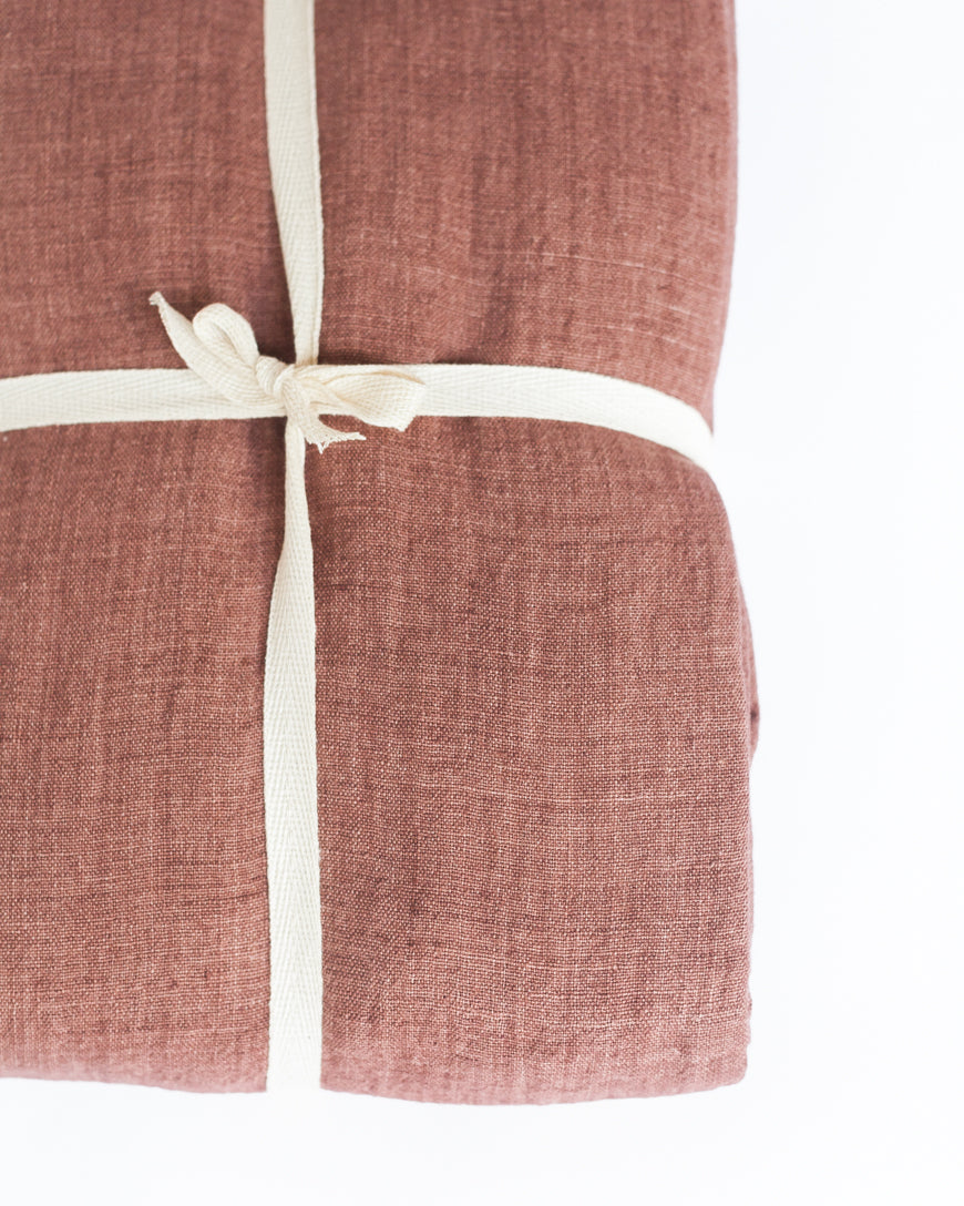 Stone Washed Linen Throw Blanket