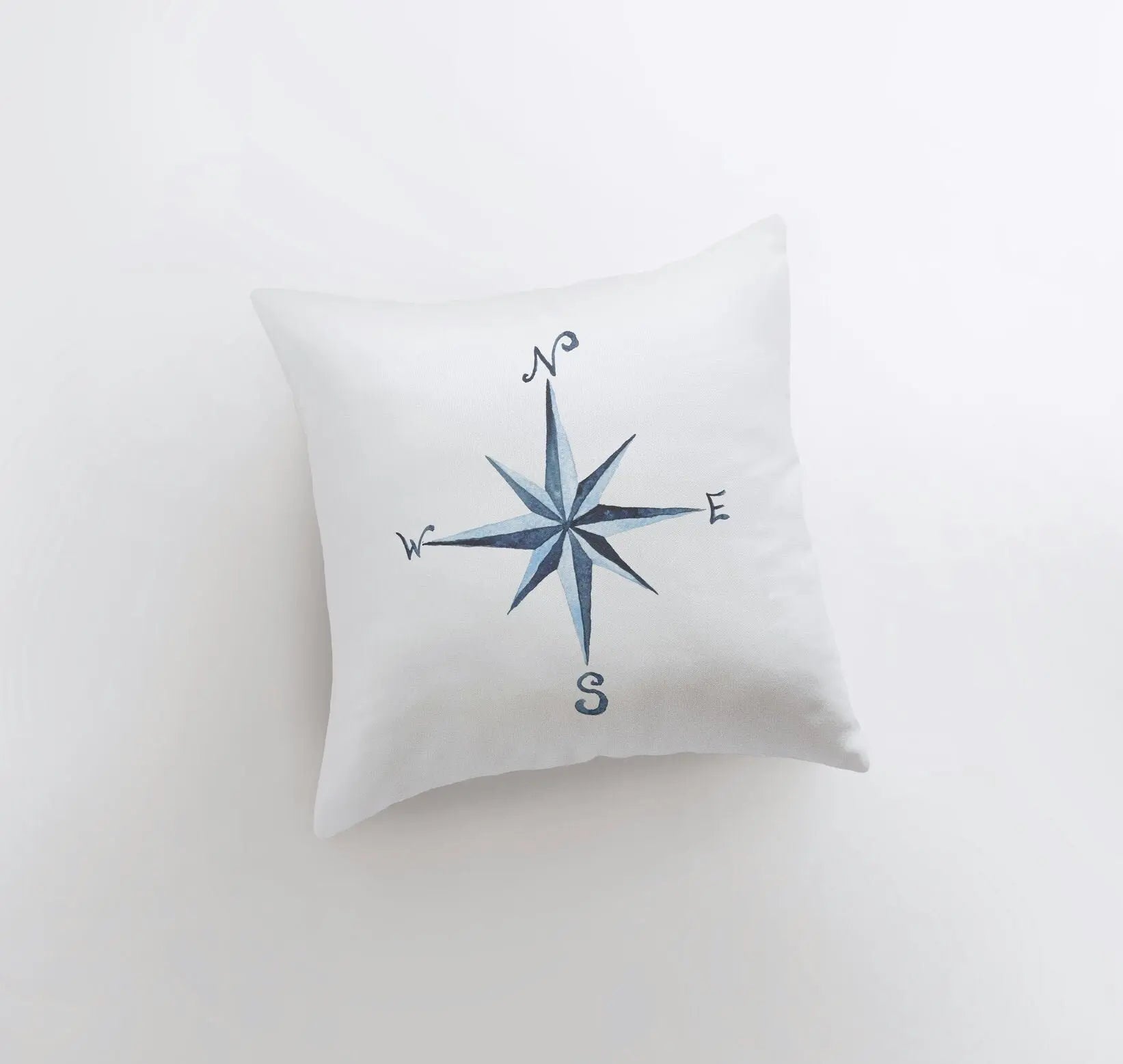 Watercolor Compass Accent Throw Pillow | Cover Only or Cover & Insert | Many Sizes Available