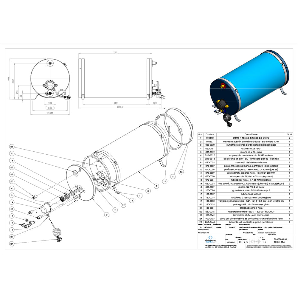 Albin Group Marine Premium Water Heater 16G - 120V [08 - 01 - 027]