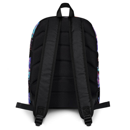 Neon Jellyfish Water-Resistant Backpack with Laptop Compartment - Black