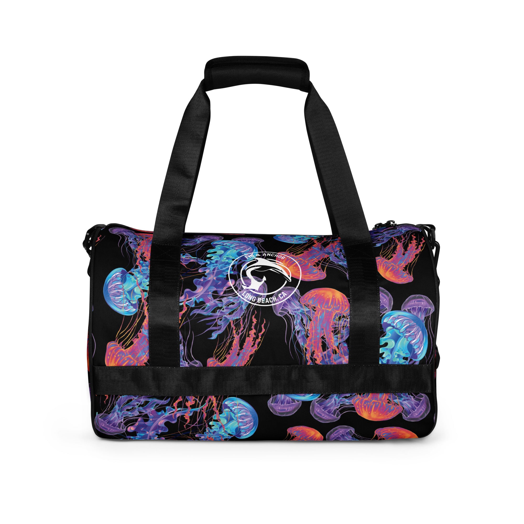 Neon Jellyfish Water-Resistant Duffle Bag