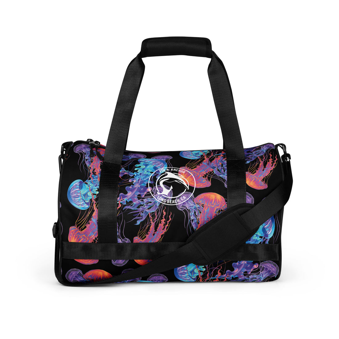 Neon Jellyfish Water-Resistant Duffle Bag