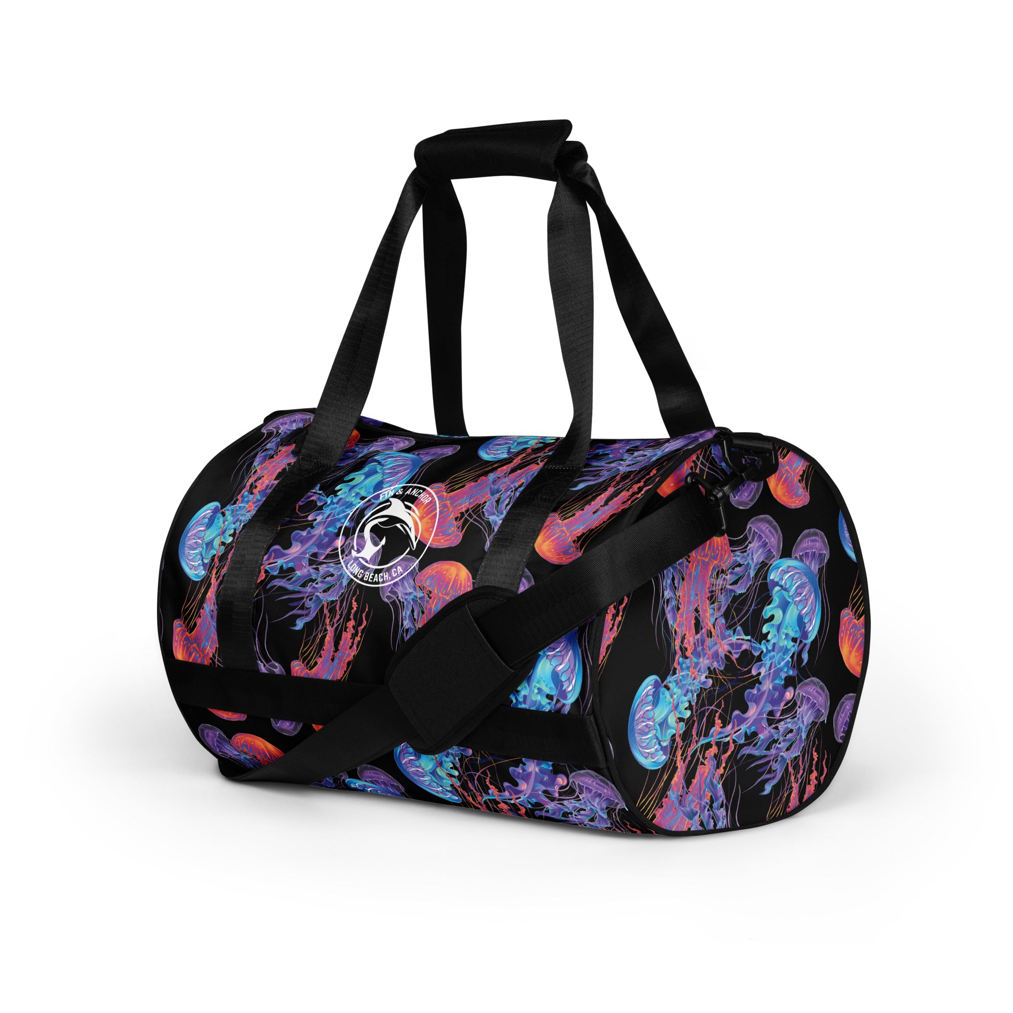 Neon Jellyfish Water-Resistant Duffle Bag