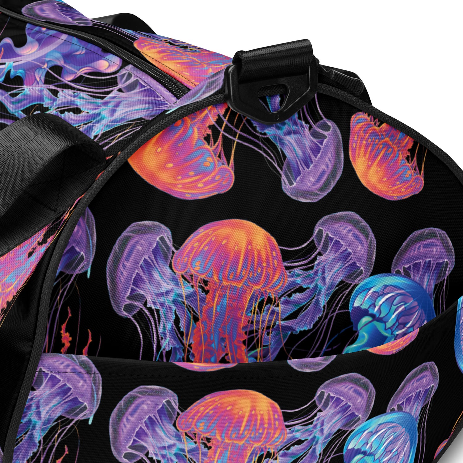 Neon Jellyfish Water-Resistant Duffle Bag