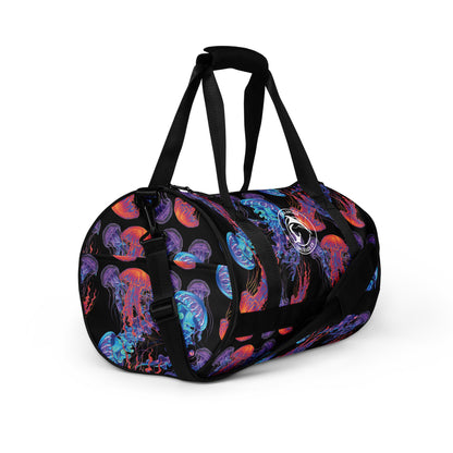 Neon Jellyfish Water-Resistant Duffle Bag