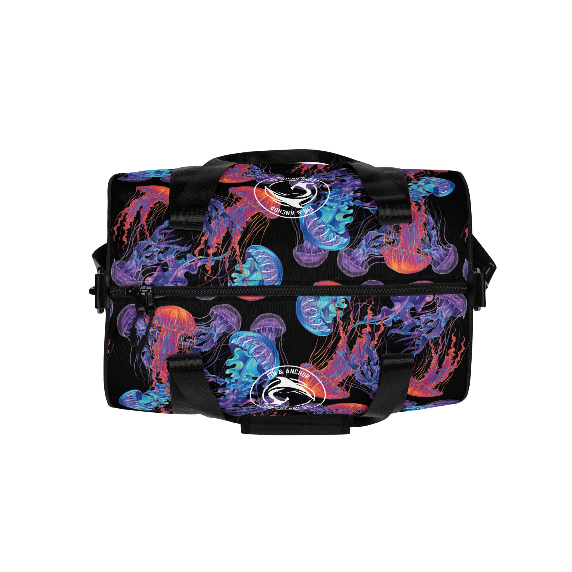 Neon Jellyfish Water-Resistant Duffle Bag