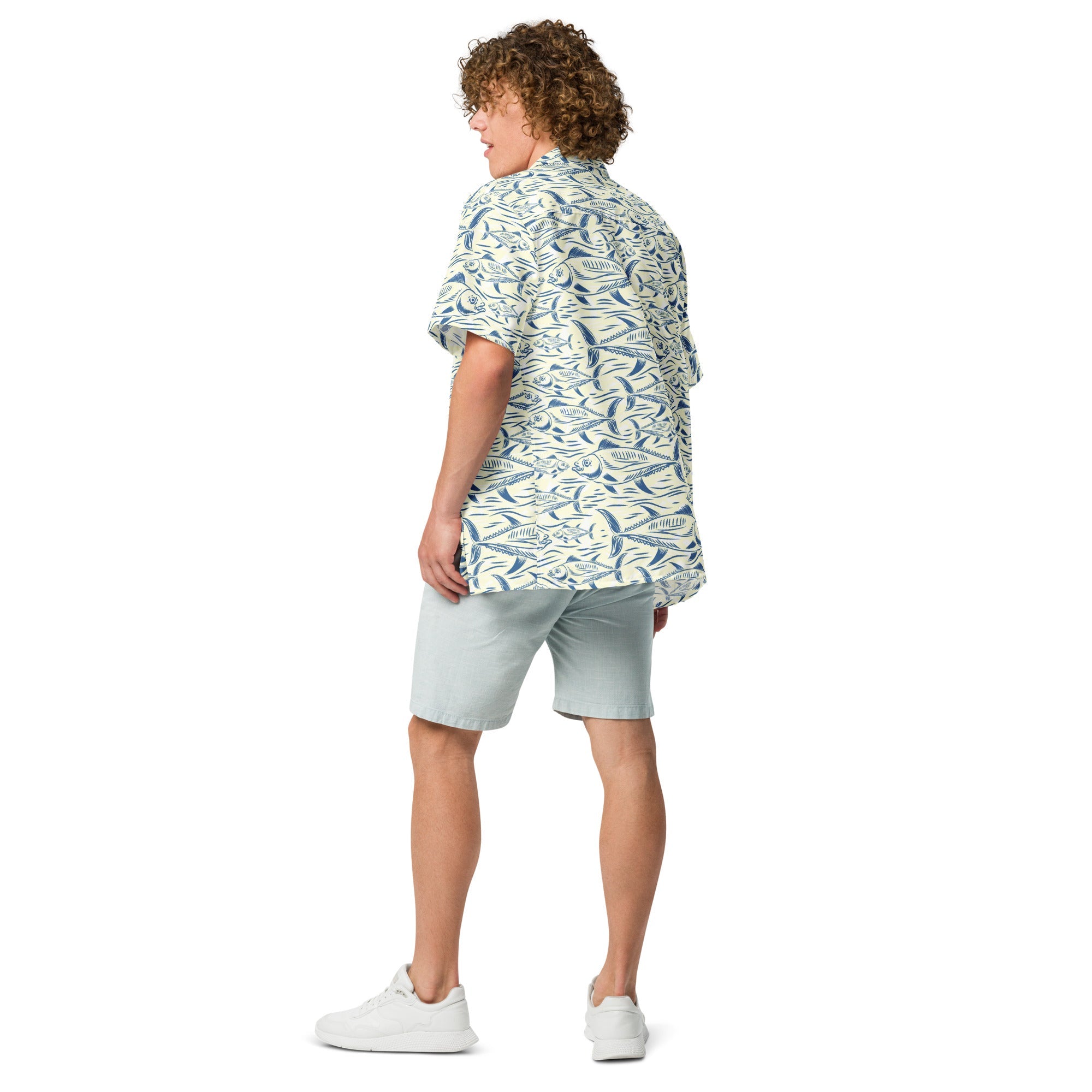 Bonito Island Hawaiian Button Shirt: Dive Into Tuna Mayhem!