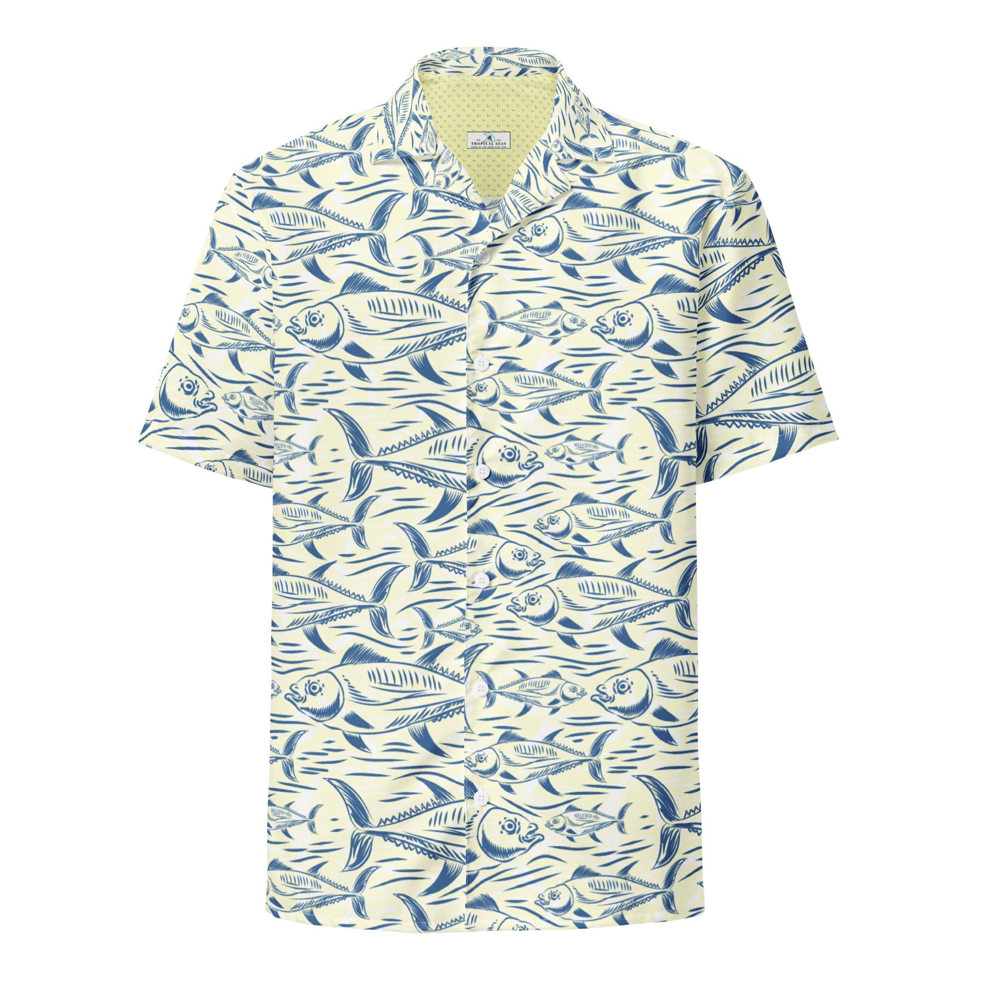 Bonito Island Hawaiian Button Shirt: Dive Into Tuna Mayhem!