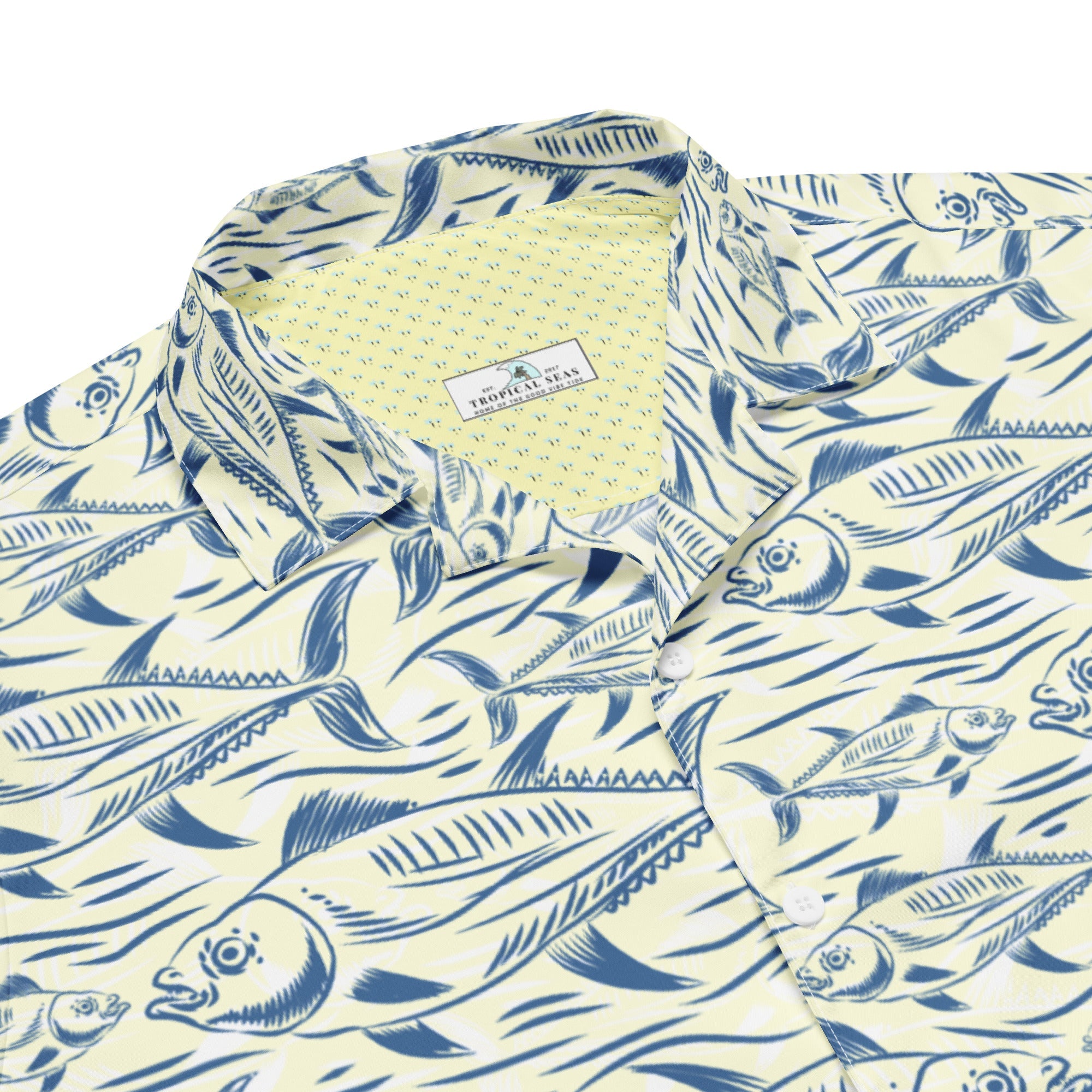 Bonito Island Hawaiian Button Shirt: Dive Into Tuna Mayhem!