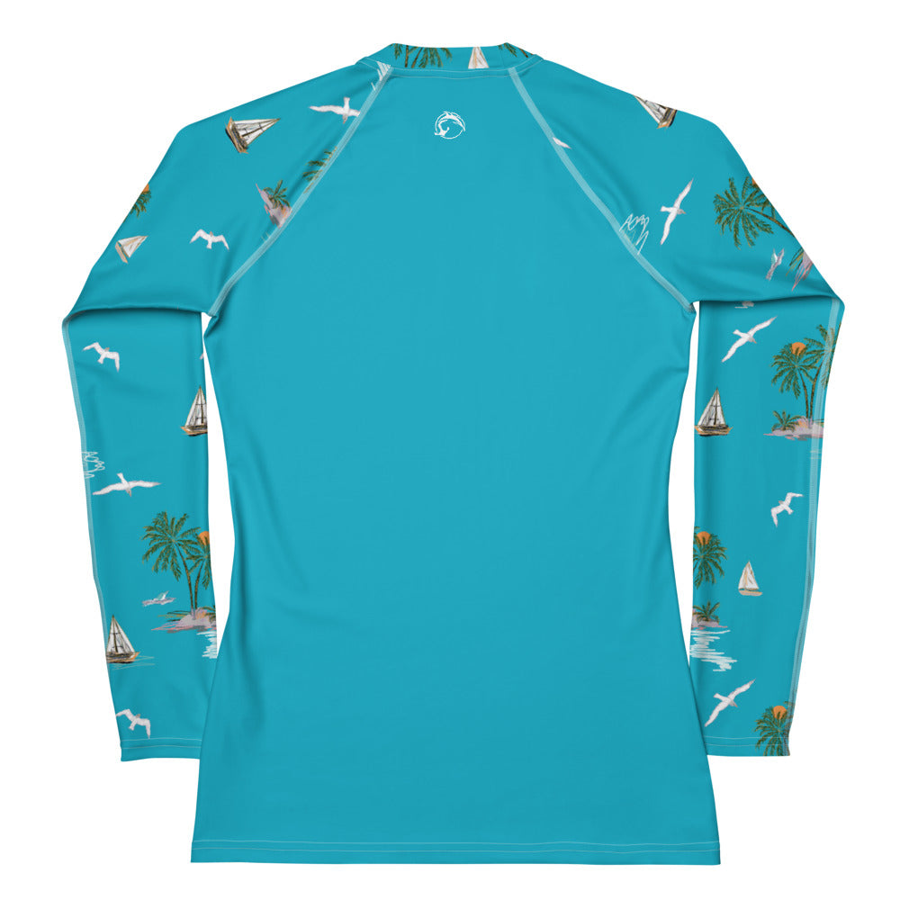 Women's UPF 50 Long Sleeve Sun Shirt - Sailing Seas