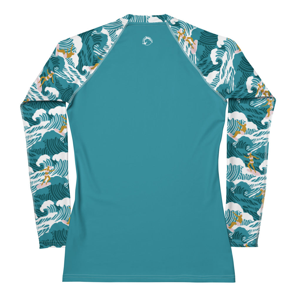 Women's UPF 50 Long Sleeve Sun Shirt - Surfs Up