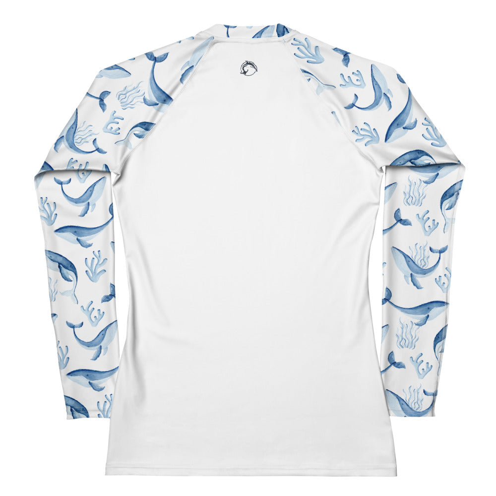 Women's UPF 50 Long Sleeve Sun Shirt - Whale Song