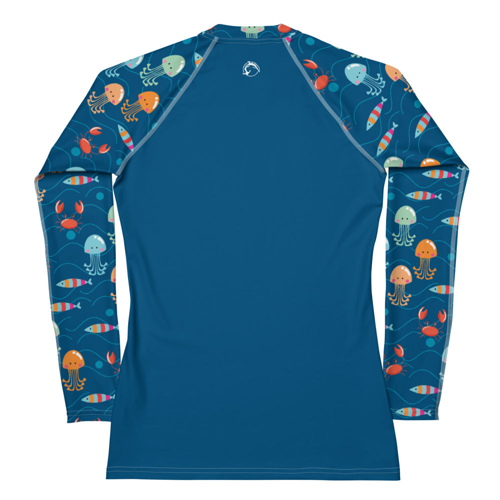 Women's UPF 50 Long Sleeve Sun Shirt - Under The Sea