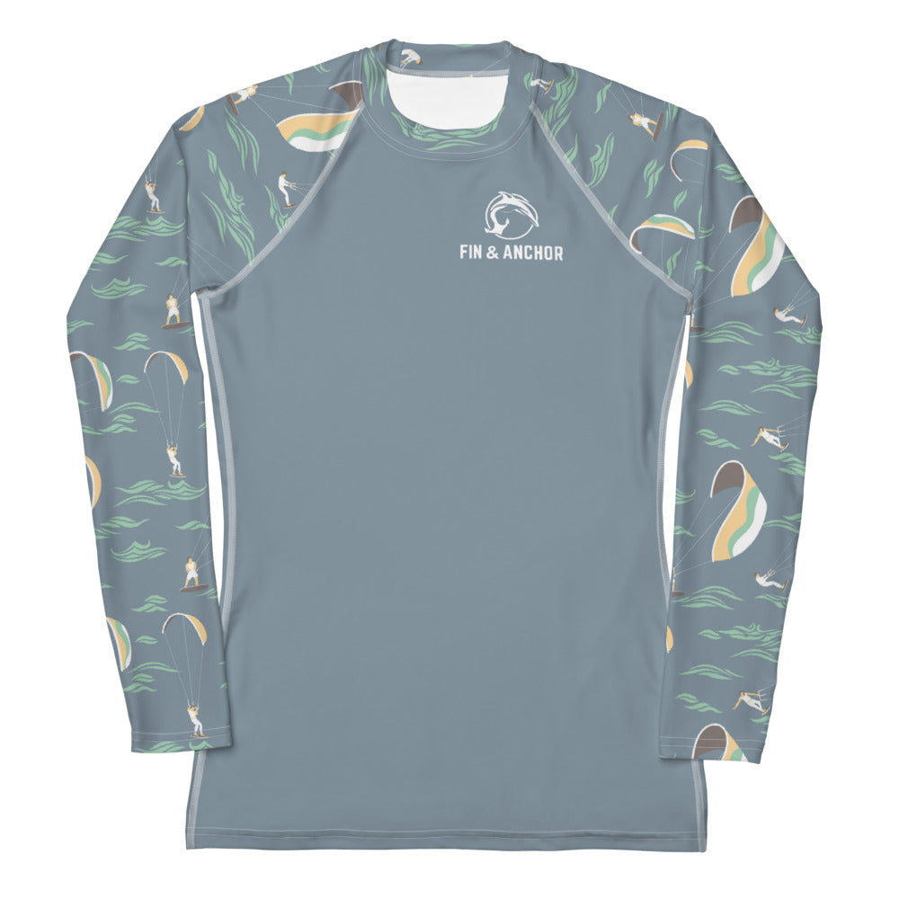 Women's UPF 50 Long Sleeve Sun Shirt - Kitesurfing Waves