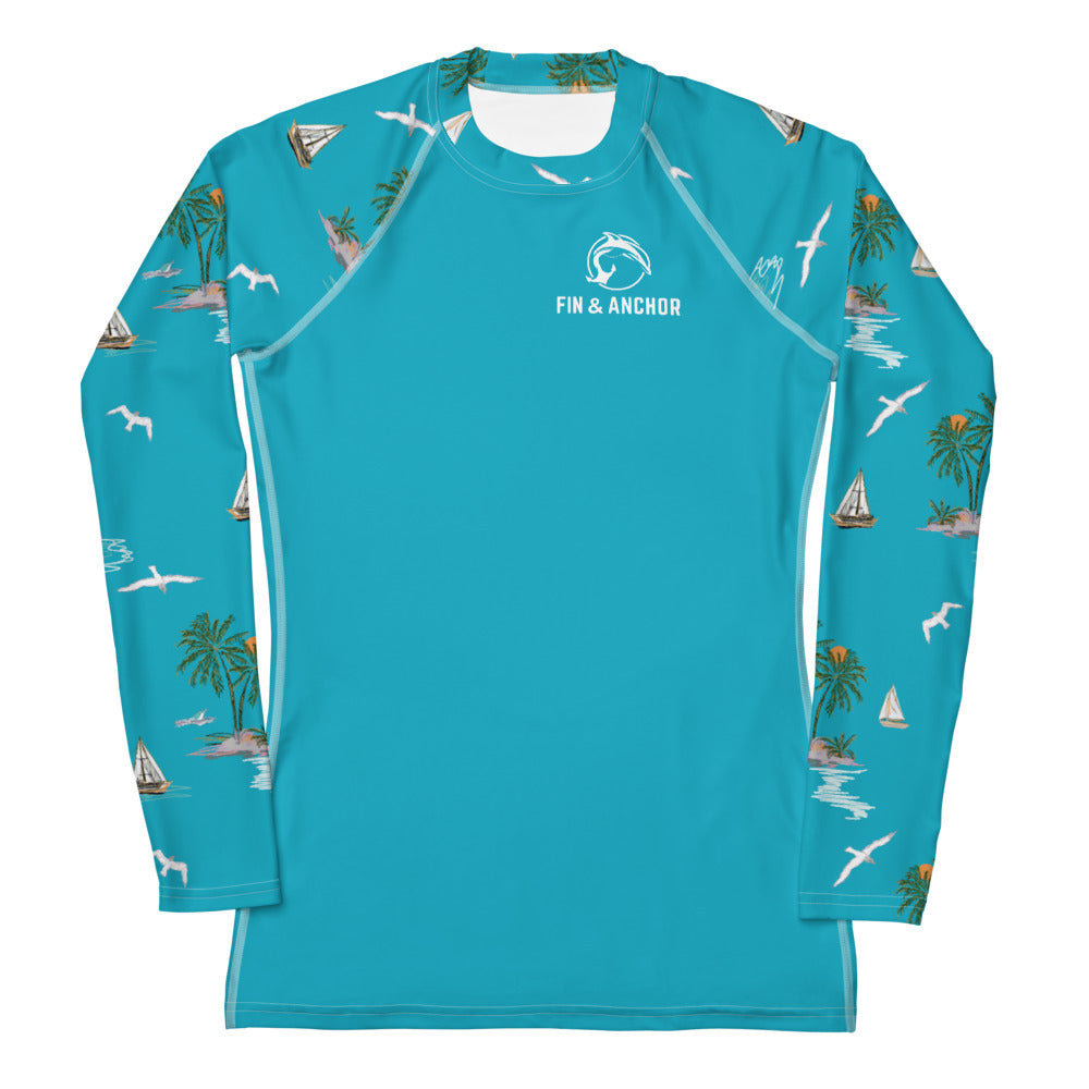 Women's UPF 50 Long Sleeve Sun Shirt - Sailing Seas