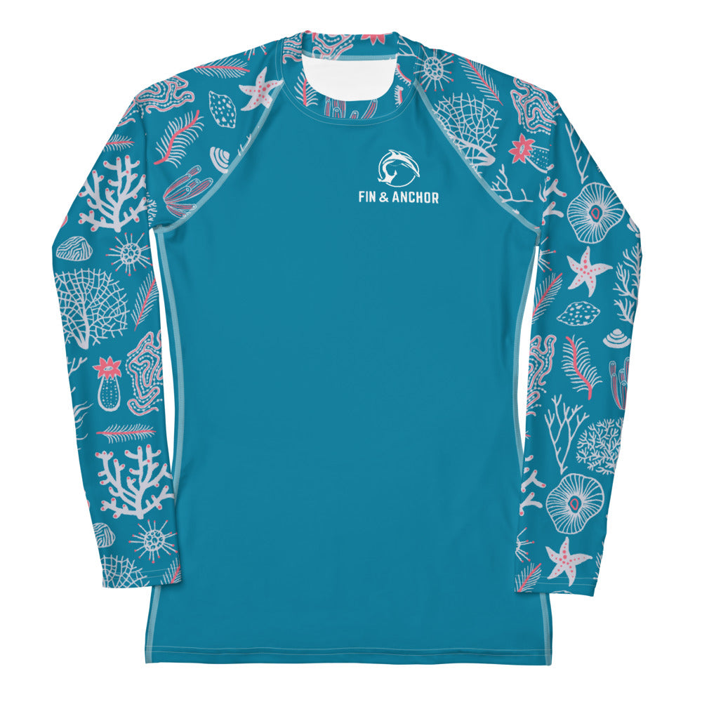 Women's UPF 50 Long Sleeve Sun Shirt - Coral Starfish